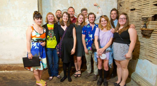 A group photo of some the sculpture students and faculty.
